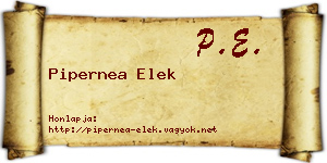 Pipernea Elek névjegykártya